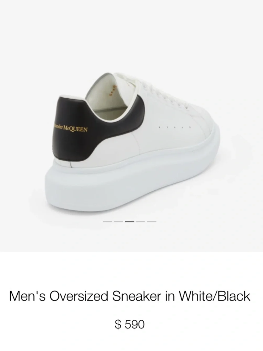 Alexander McQueen White Leather Sneakers with Black Heel Tab